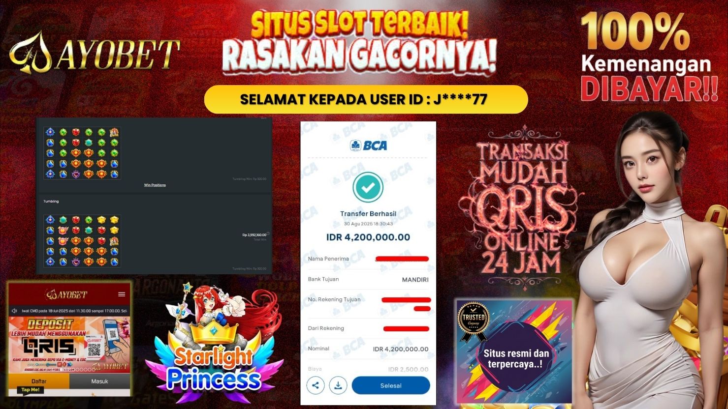 AYOBET JACKPOT SLOT STARLIGHT PRINCESS